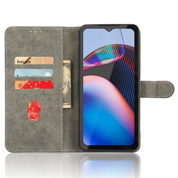 For Motorola Defy 2 5G / Cat S75 5G Phone Wallet Cover PU Leather RFID Blocking Stand Case with Strap - Purple