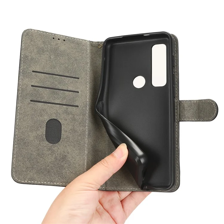 For Motorola Defy 2 5G / Cat S75 5G Phone Wallet Cover PU Leather RFID Blocking Stand Case with Strap - Purple