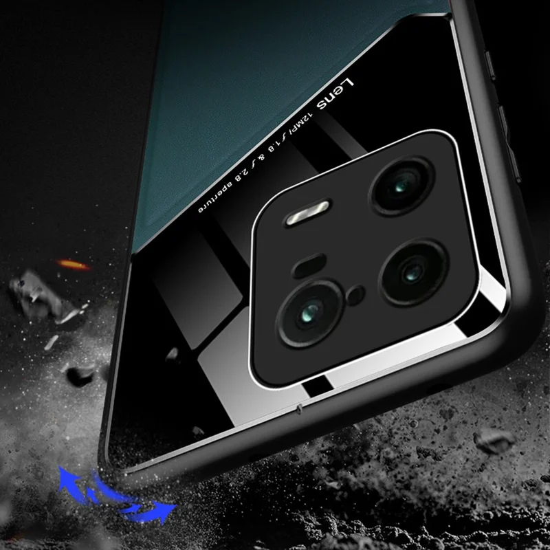 Anti-Dorp Slim Case für Xiaomi 13 Pro 5G TPU PC PU Leder Handyhülle mit Magnetischer Autohalterung - Orange