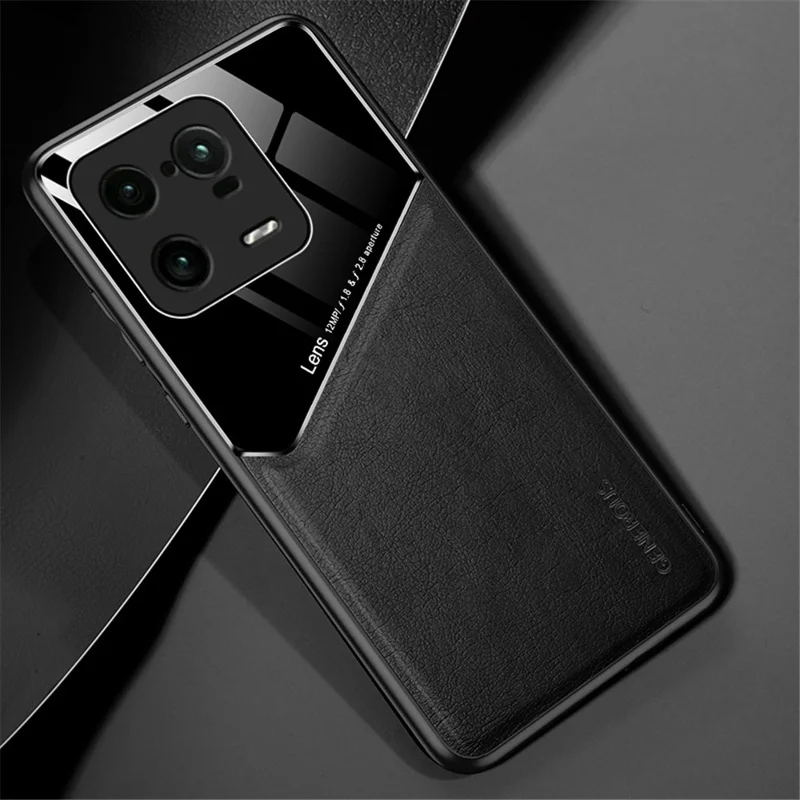 Anti-Dorp Slim Case for Xiaomi 13 Pro 5G TPU PC PU Leather Phone Case Support Magnetic Car Mount - Black