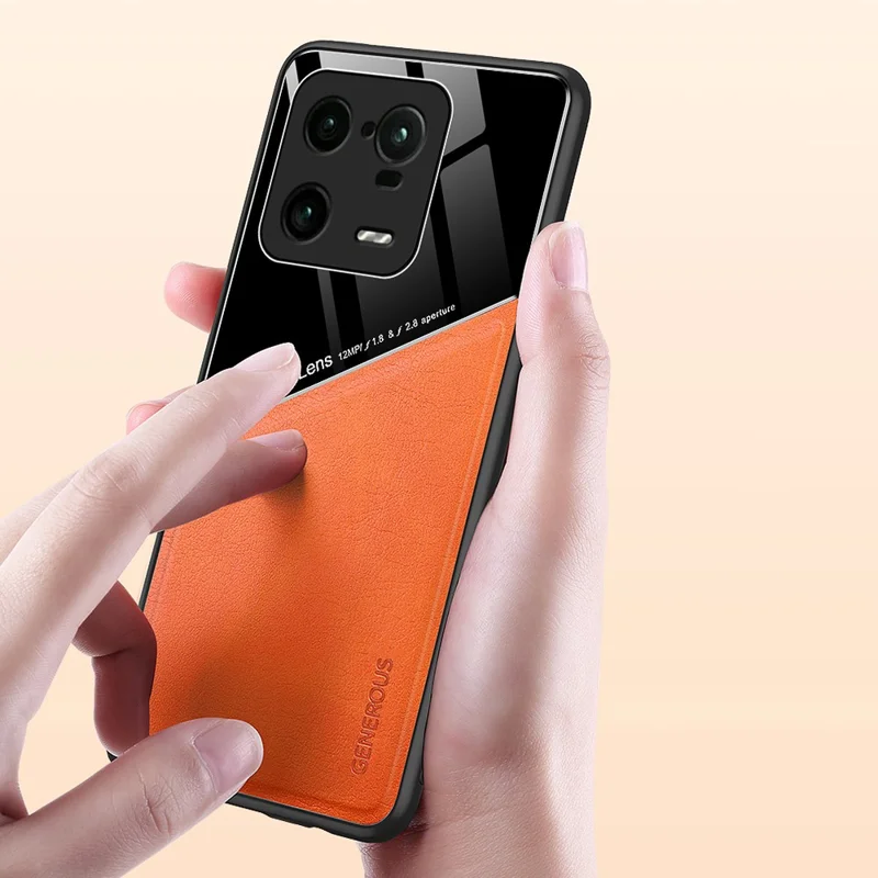 Anti-Dorp Slim Case for Xiaomi 13 Pro 5G TPU PC PU Leather Phone Case Support Magnetic Car Mount - Black