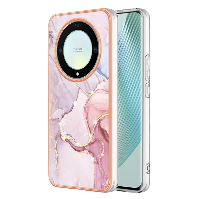 For Honor X9a 5G / Magic5 Lite 5G / X40 5G TPU Case med IMD Marmorstruktur Elektropladeret Bagside - Roséguld 005
