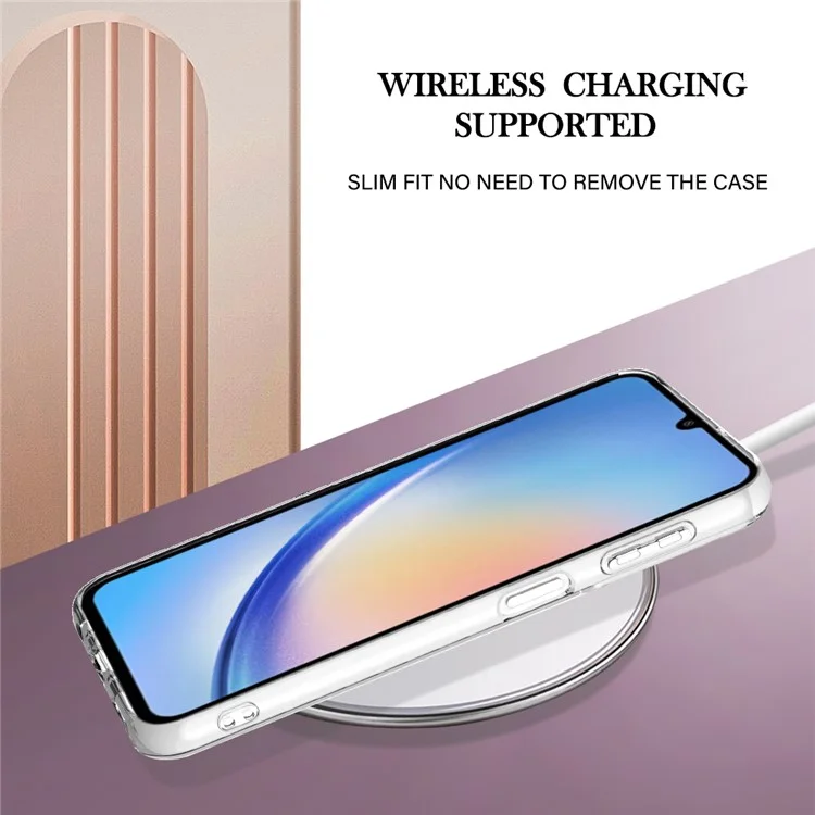 For Samsung Galaxy A24 4G (162.1 x 77.6 x 8.3mm) TPU Case with IMD Marble Pattern Electroplated Back Cover - Purple 002