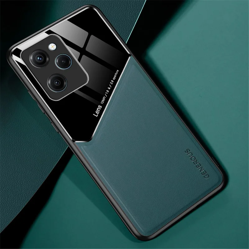 For Xiaomi Poco X5 Pro 5G / Note 12 Pro Speed 5G Shockproof Case TPU + PC + PU Leather Phone Cover - Green