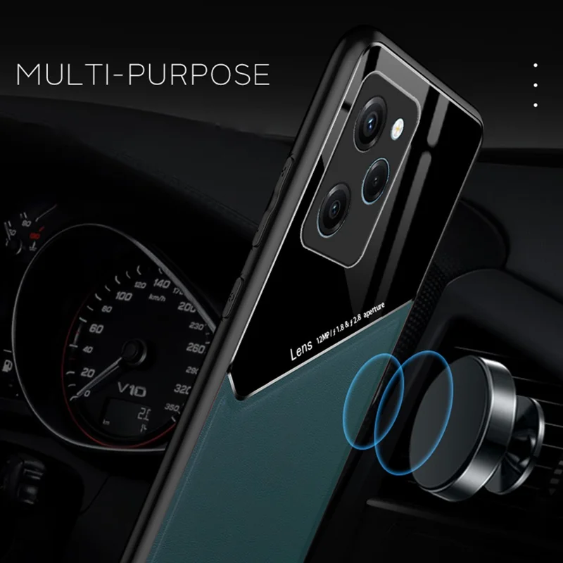 For Xiaomi Poco X5 Pro 5G / Note 12 Pro Speed 5G Shockproof Case TPU + PC + PU Leather Phone Cover - Green