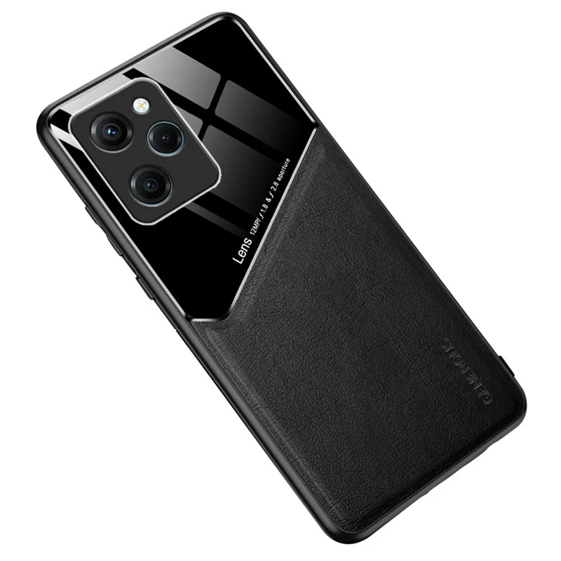 For Xiaomi Poco X5 Pro 5G / Note 12 Pro Speed 5G Shockproof Case TPU + PC + PU Leather Phone Cover - Black
