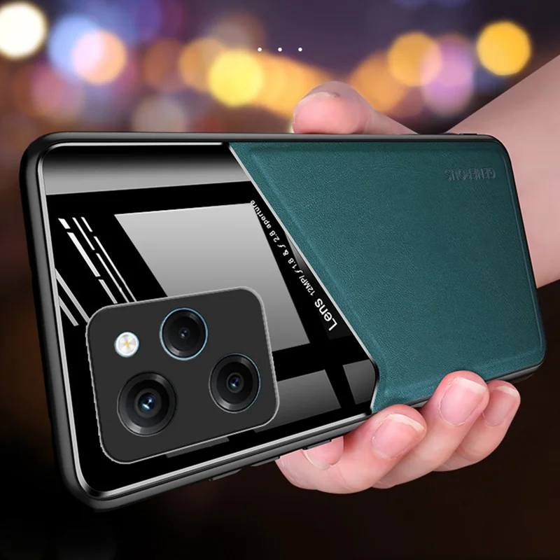 Für Xiaomi Poco X5 Pro 5G / Note 12 Pro Speed 5G stoßfeste Hülle TPU + PC + PU-Leder Handyhülle - Rot