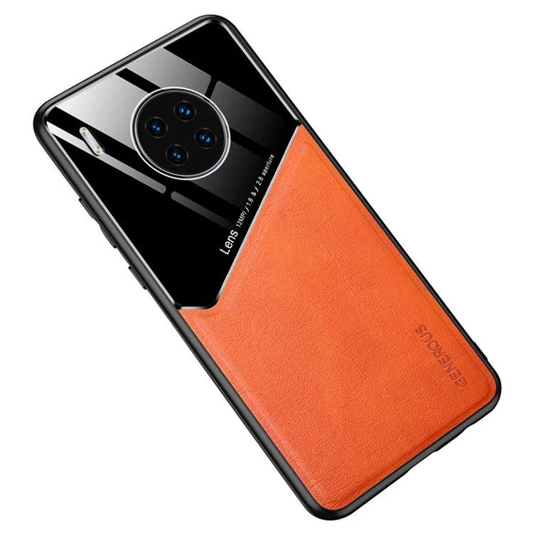 Ударопрочный противоударный чехол для Huawei Y9a из TPU + PC + PU-кожи, тонкий чехол для телефона, поддержка магнитного автомобильного держателя - оранжевый