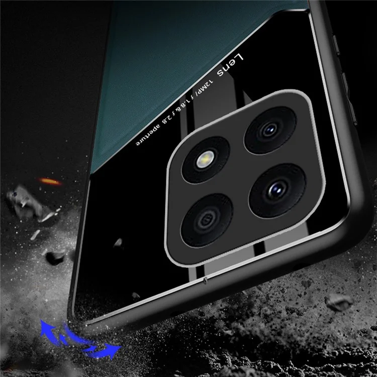 Funda de TPU + PC + Piel de PU para Honor X8a 4G, funda de teléfono resistente a los golpes, compatible con soporte de coche magnético - Naranja