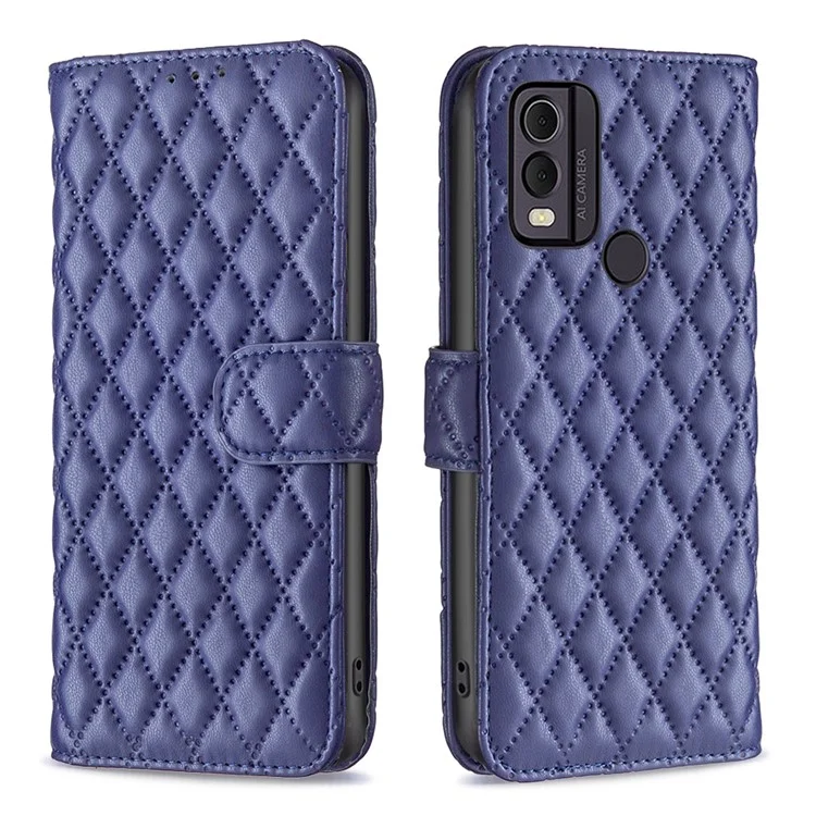 BINFEN COLOR BF Style-14 per Nokia C22 Custodia per telefono in pelle PU Flip Stand Cover - Blu