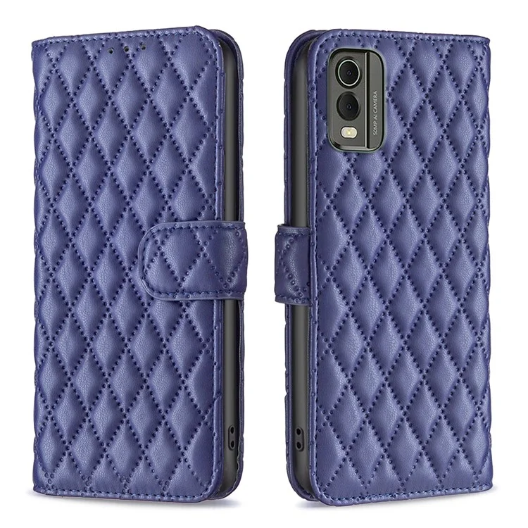 BINFEN COLOR BF Style-14 für Nokia C32 bedrucktes PU-Leder-Handyhülle, abriebfest, mit Geldbörse und Ständer - Blau