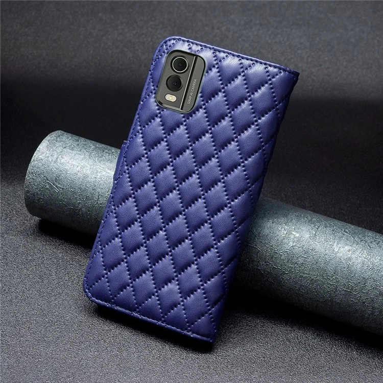 BINFEN COLOR BF Style-14 für Nokia C32 bedrucktes PU-Leder-Handyhülle, abriebfest, mit Geldbörse und Ständer - Blau