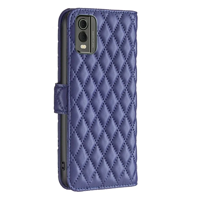 BINFEN COLOR BF Style-14 für Nokia C32 bedrucktes PU-Leder-Handyhülle, abriebfest, mit Geldbörse und Ständer - Blau
