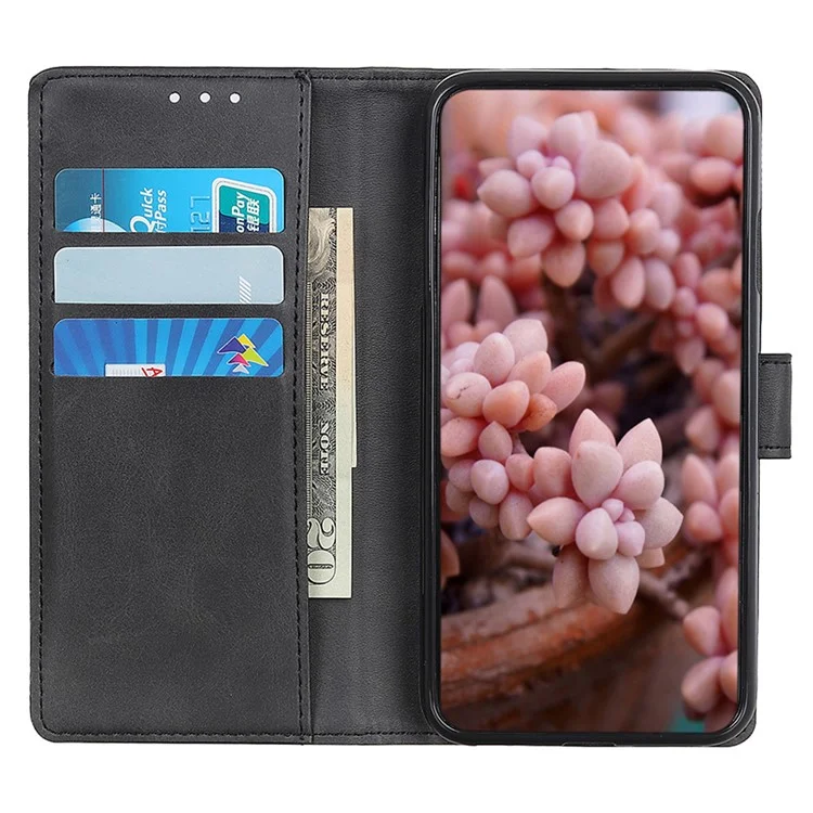 Custodia Flip Phone per Google Pixel 8 in Pelle PU con Texture Cowhide, Custodia Protettiva con Supporto a Portafoglio - Nero