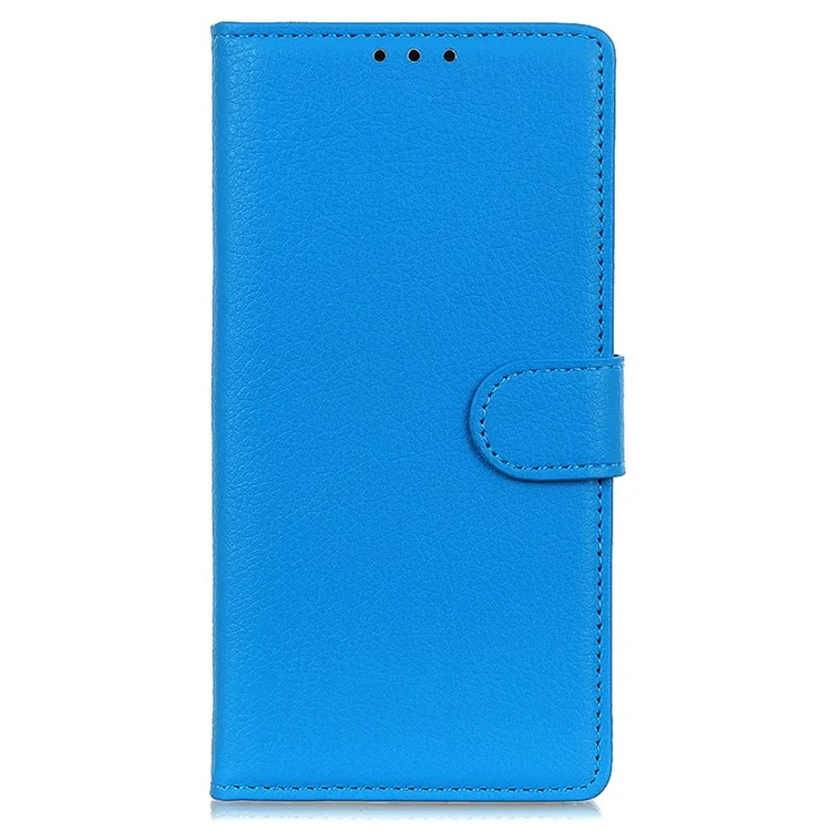 Mobile Case for Google Pixel 8 Litchi Texture Leather Wallet Flip Stand Drop-proof Phone Cover - Blue