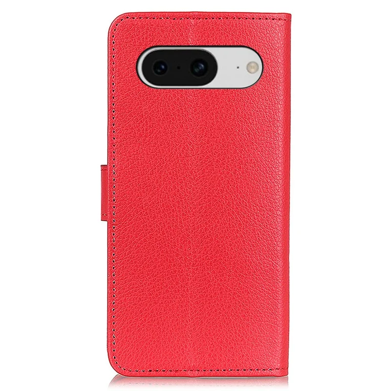 Mobile Case for Google Pixel 8 Litchi Texture Leather Wallet Flip Stand Drop-proof Phone Cover - Red