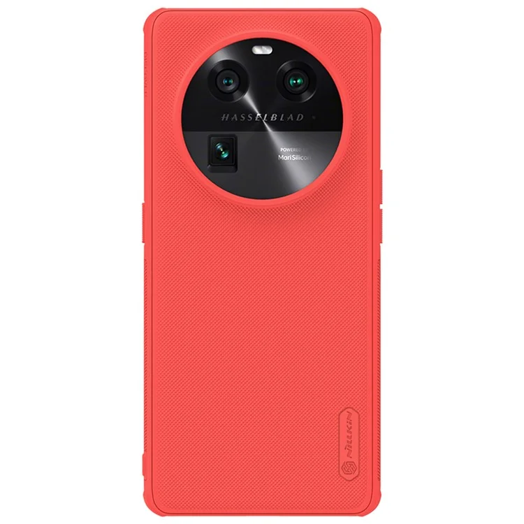 NILLKIN Super Frosted Shield Pro para Oppo Find X6 Capa de Telefone PC+TPU Caso Fosco Anti-Queda Capa de Telefone Celular - Vermelho
