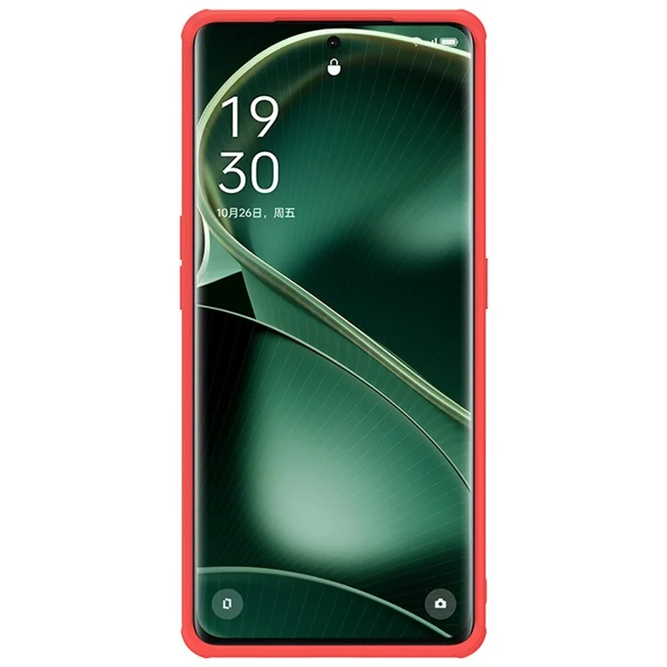 NILLKIN Super Frosted Shield Pro para Oppo Find X6 Capa de Telefone PC+TPU Caso Fosco Anti-Queda Capa de Telefone Celular - Vermelho