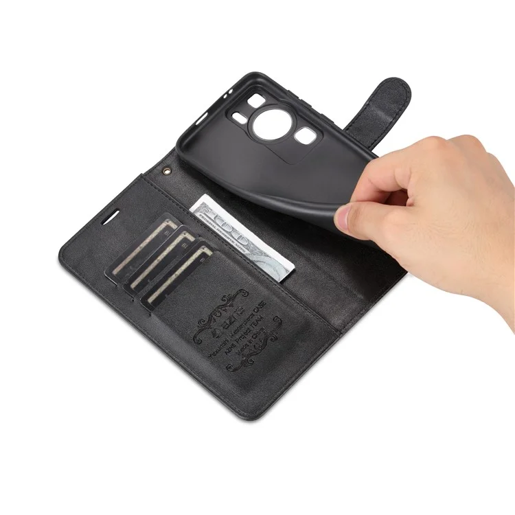 Étui de protection pour téléphone AZNS pour Huawei P60 / P60 Pro en cuir PU anti-chute - Noir