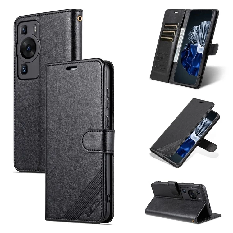 Étui de protection pour téléphone AZNS pour Huawei P60 / P60 Pro en cuir PU anti-chute - Noir