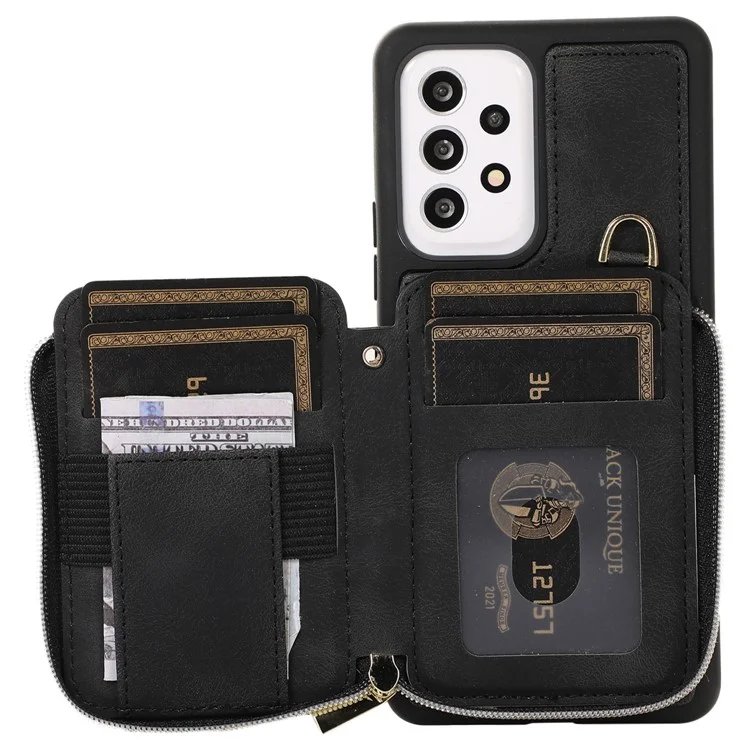 Pour Samsung Galaxy A52 4G / A52s 5G / A52 5G Étui de téléphone Étui en cuir PU + TPU avec support et mini porte-cartes - Noir