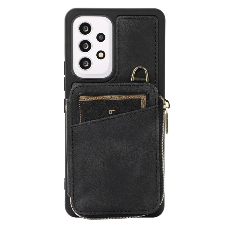 Pour Samsung Galaxy A52 4G / A52s 5G / A52 5G Étui de téléphone Étui en cuir PU + TPU avec support et mini porte-cartes - Noir