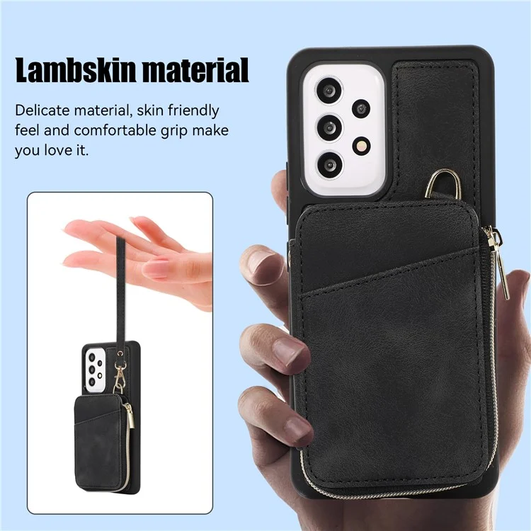 Pour Samsung Galaxy A52 4G / A52s 5G / A52 5G Étui de téléphone Étui en cuir PU + TPU avec support et mini porte-cartes - Noir