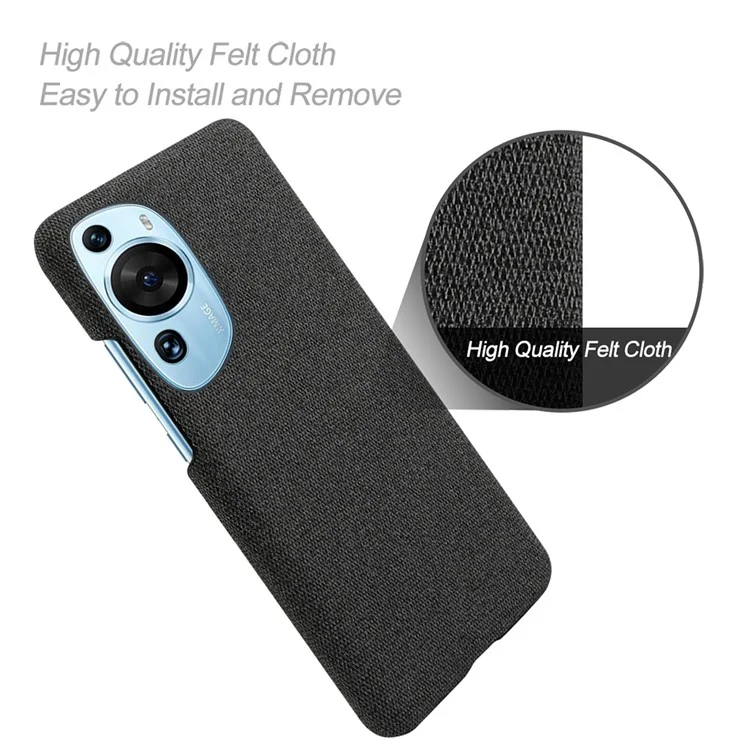 Funda protectora de tela y PC duro con efecto antideslizante para Huawei P60 Art - Negro