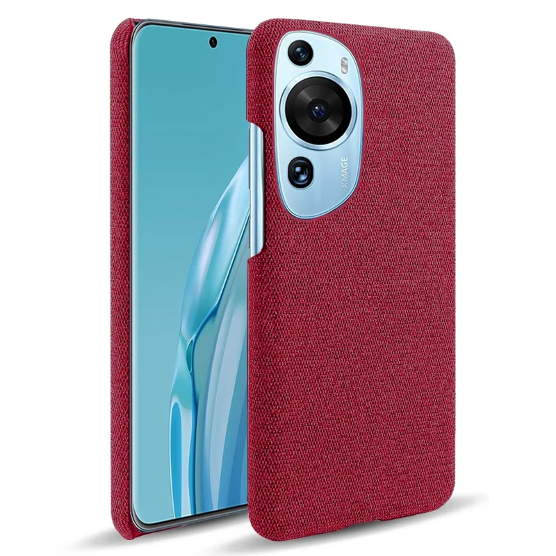 For Huawei P60 Art Non-Slip Phone Case Cloth+Hard PC Shockproof Protective Cover - Red