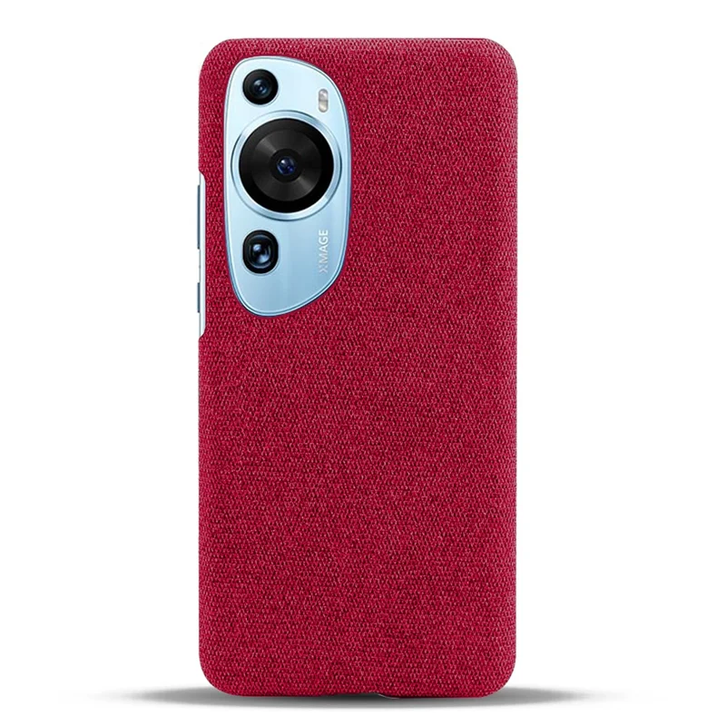For Huawei P60 Art Non-Slip Phone Case Cloth+Hard PC Shockproof Protective Cover - Red