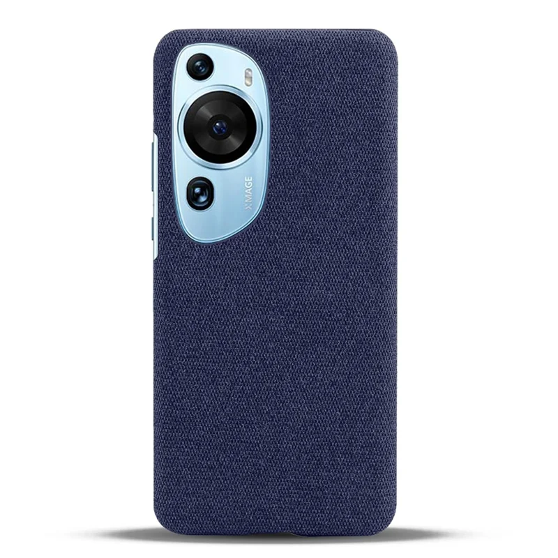 Para Huawei P60 Art Non-Slip Phone Case Cloth+Hard PC Shockproof Protective Cover - Azul