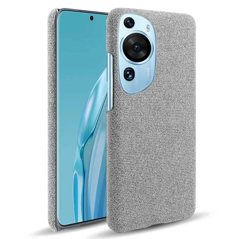 For Huawei P60 Art Non-Slip Phone Case Cloth+Hard PC Shockproof Protective Cover - Light Grey
