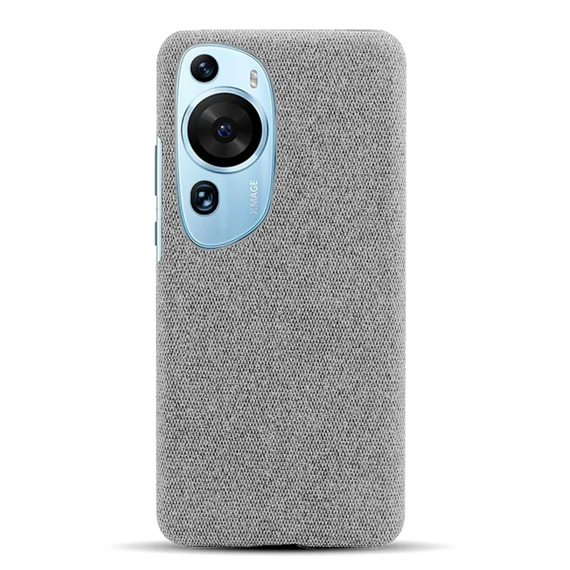 For Huawei P60 Art Non-Slip Phone Case Cloth+Hard PC Shockproof Protective Cover - Light Grey
