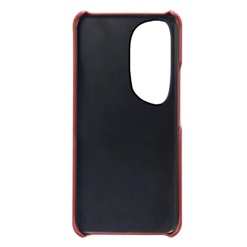 Für Huawei P60 Art Phone Case 2 Kartenfächer Tasche PU-Leder + Hartplastik-Hülle - Rot