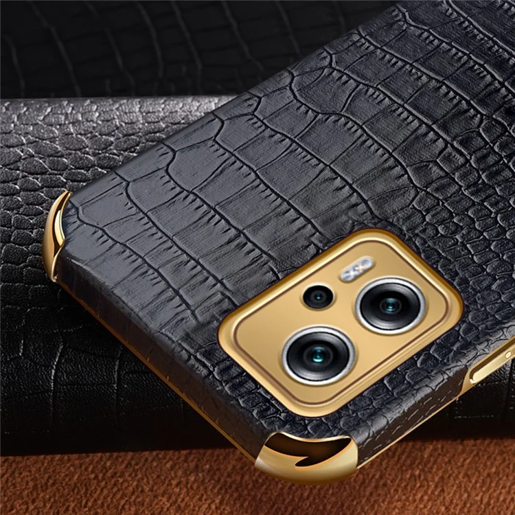 For Xiaomi Redmi Note 11T Pro 5G / Note 11T Pro+ 5G / Poco X4 GT 5G / Redmi K50i 5G Ring Kickstand Electroplating Phone Case PU Leather Coated TPU Cover - Black