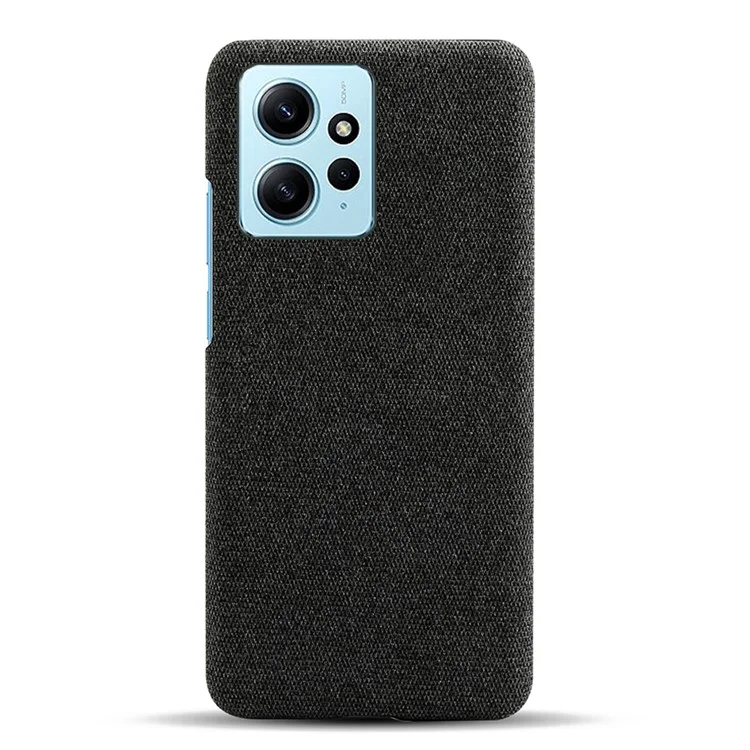 Mobile Phone Case for Xiaomi Redmi Note 12 4G , Anti-Scratch Cloth+Hard PC Shockproof Phone Cover - Black