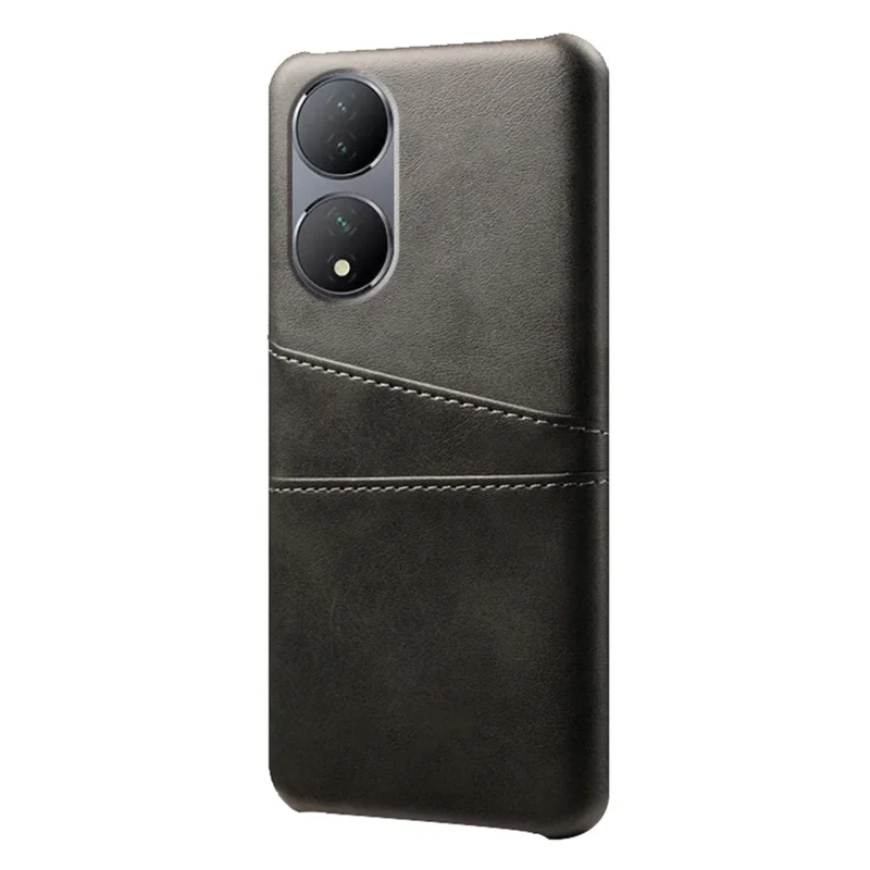 Pour vivo Y100 5G Drop Protection Phone Case Dual Card Slots PU Leather Coated PC Cover - Noir