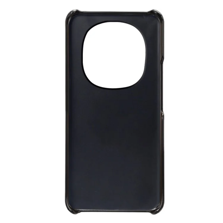 Capa de Telefone para Honor Magic5 Ultimate 5G à Prova de Quedas com Suporte para Dois Cartões, Cobertura de PC Revestida de Couro PU - Preta
