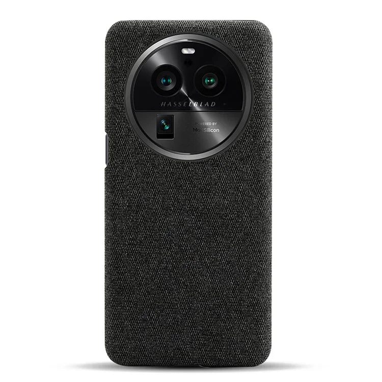 Für Oppo Find X6 Pro Handyhülle Stoff+Hartplastik Stoßfeste Schutzhülle - Schwarz