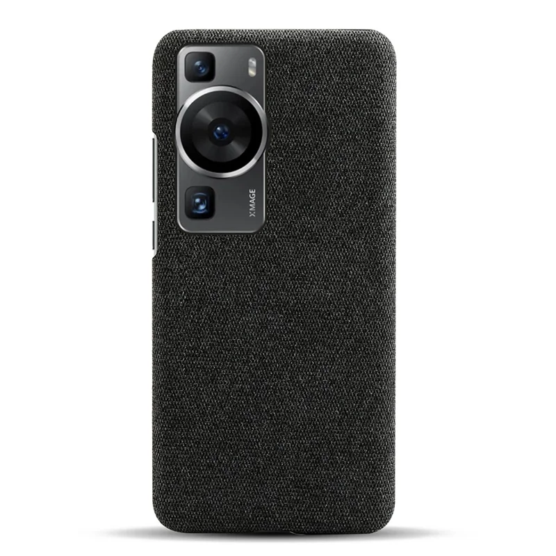 For Huawei P60 /  P60 Pro Solid Color Phone Case Hard PC + Cloth Shockproof Non-Slip Cover - Black