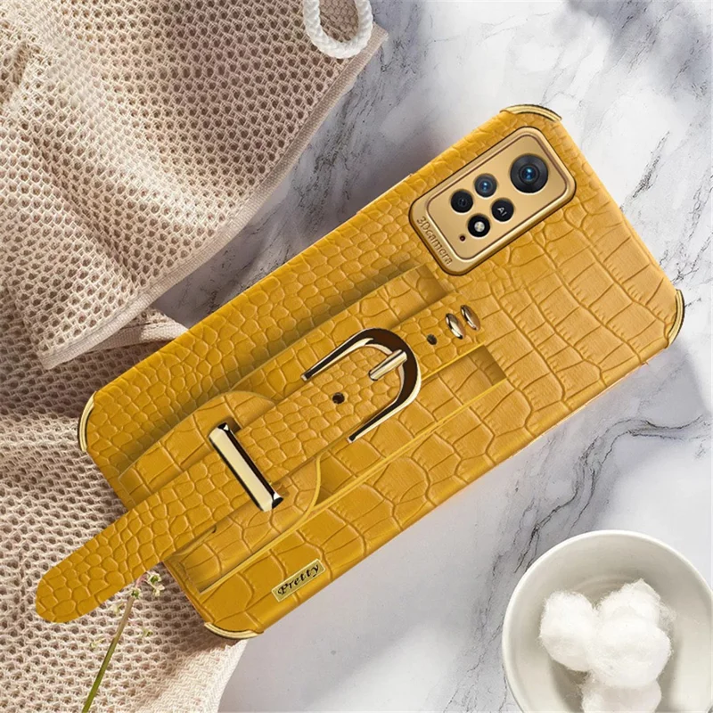 For Xiaomi Redmi Note 11 Pro 5G (Qualcomm) / Note 11 Pro 4G (MediaTek) Phone Case Electroplating Phone Shell - Yellow