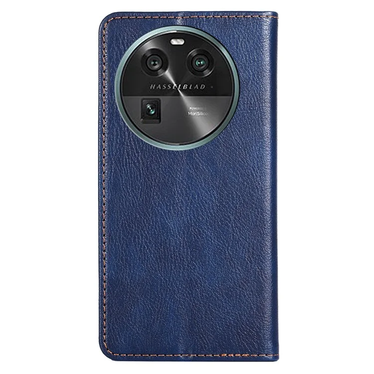 Para Oppo Find X6 Estuche Magnético para Teléfono con Función de Cierre Automático Funda de Cuero PU a Prueba de Golpes Cubierta de Billetera - Azul