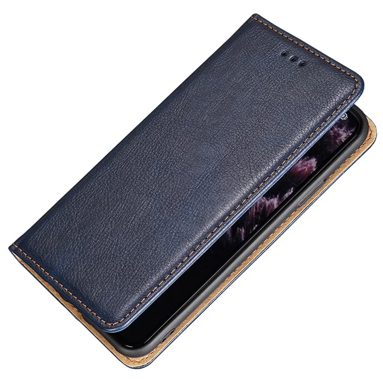 Phone Stand Case for Oppo Find X6 Pro Magnetic Auto-closing PU Leather Wallet Drop-proof Cover - Blue