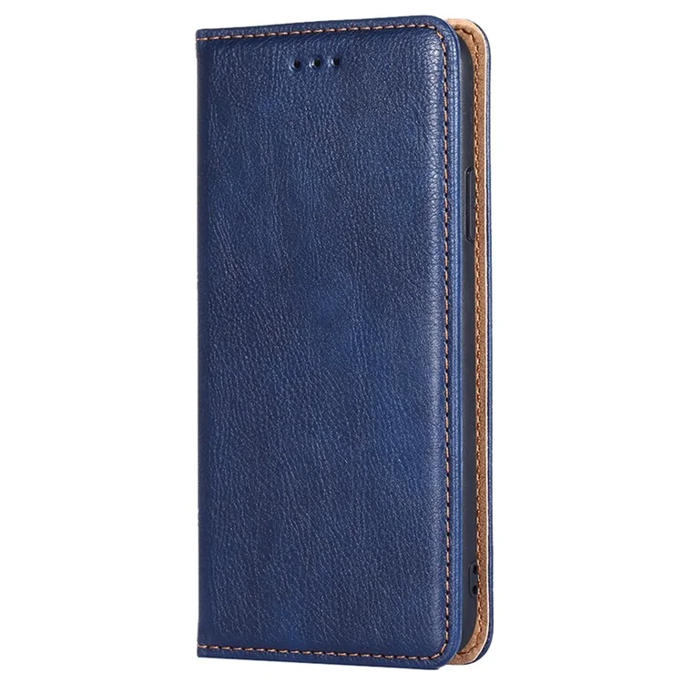 Phone Stand Case for Oppo Find X6 Pro Magnetic Auto-closing PU Leather Wallet Drop-proof Cover - Blue