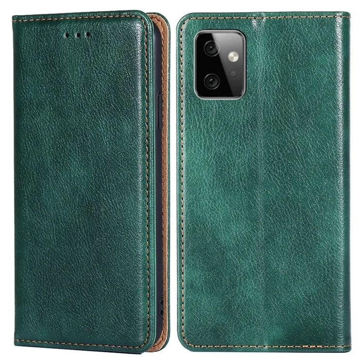 Pour Motorola Moto G Power 5G, étui portefeuille en cuir PU avec fermeture magnétique, protection anti-chute, support de téléphone - Vert