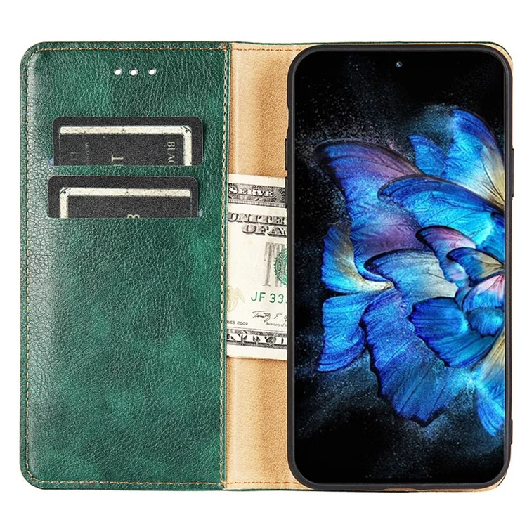 Pour Motorola Moto G Power 5G, étui portefeuille en cuir PU avec fermeture magnétique, protection anti-chute, support de téléphone - Vert