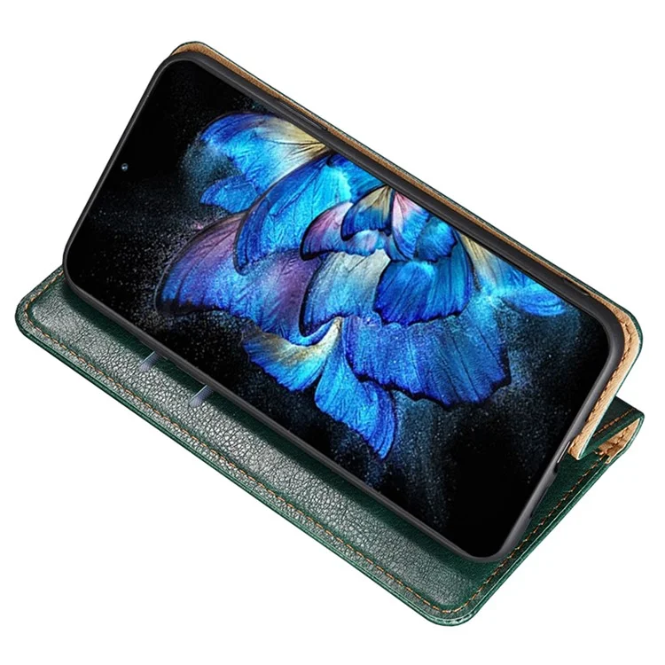 Pour Motorola Moto G Power 5G, étui portefeuille en cuir PU avec fermeture magnétique, protection anti-chute, support de téléphone - Vert