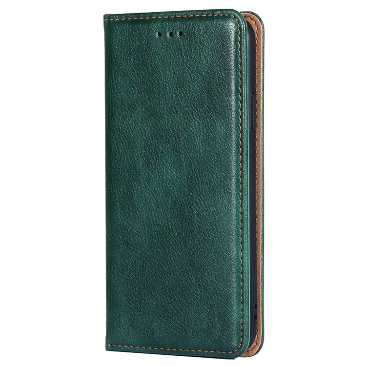 Pour Motorola Moto G Power 5G, étui portefeuille en cuir PU avec fermeture magnétique, protection anti-chute, support de téléphone - Vert