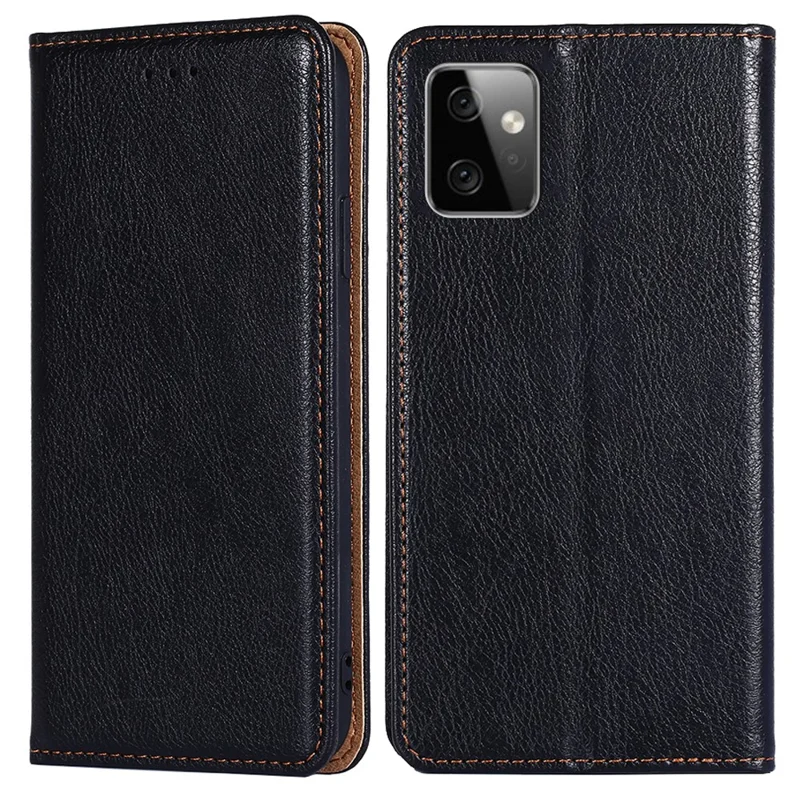 For Motorola Moto G Power 5G PU Leather Wallet Case Magnetic Closing Anti-drop Stand Phone Cover - Black