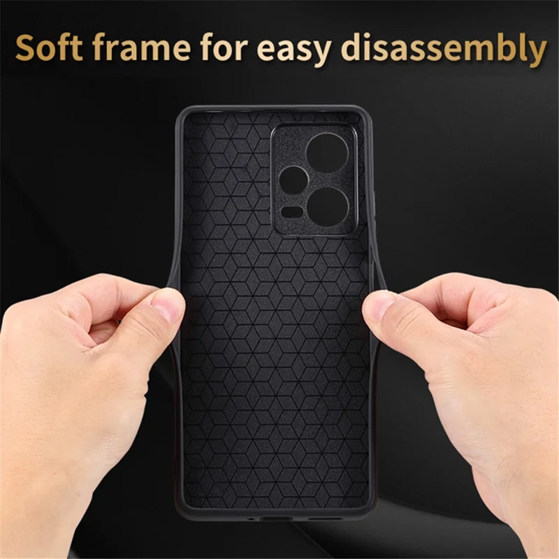 AZNS Per Xiaomi Redmi Note 12 5G (Global) / (India) / Poco X5 5G Impresso in PU Leather Coated TPU Cover Phone Case - Nero